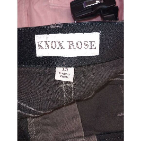 Knox Rose dark brown, mid rise, stretch cargo, pants, jeggings .Size 12 - Picture 9 of 10